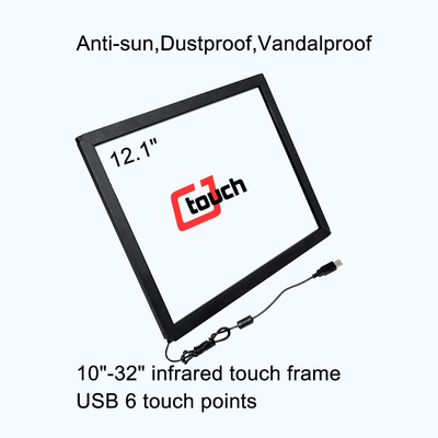 12.1 Inch ODM IR Multi Touch Screen , Vandalproof Infrared Touch Panel