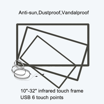 75Inch Infrared Ir Touch Display 10 Point Touch Screen Overlay