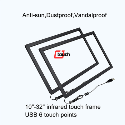 Antiglare 32 Inch Ir Touch Screen Panel Vandalproof 3mm Tempered Glass